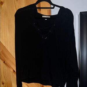 Express One Eleven Black Lace-Up Hoodie